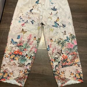 SHEIN Multicolor Floral and Butterfly Wide Leg Pants